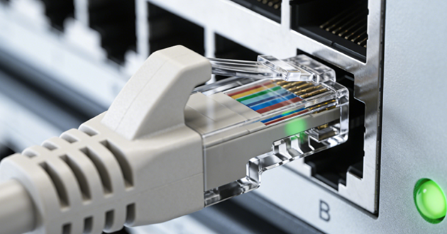 What does an RJ45 plug into?